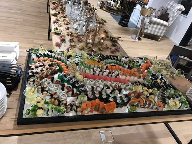 Sushi-Platten an einem Event